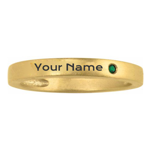 Write Your Name on Simple Stackable Gold Ring