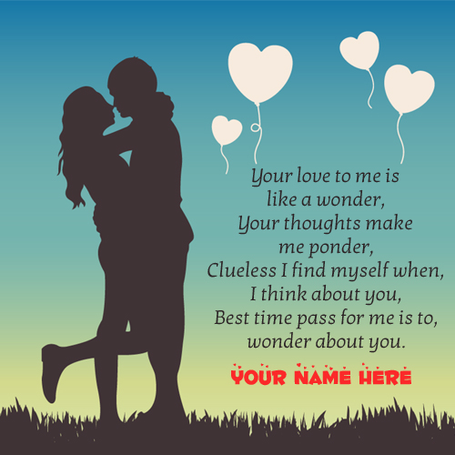 Romantic Love Couple Quotes Greeting With Your Name
