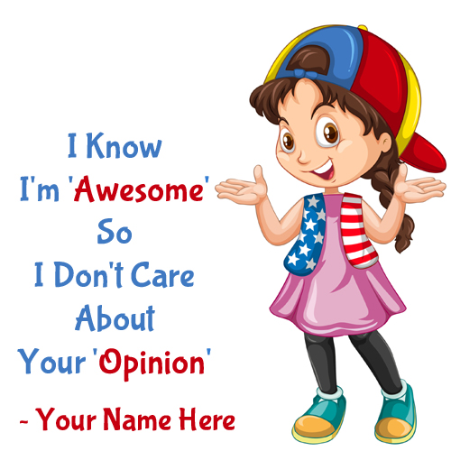 Funny Attitude of Girl Quote Whatsapp DP With Your Name