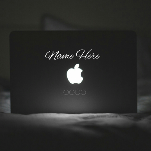 Black Apple Macbook Laptop Profile Picture With Name