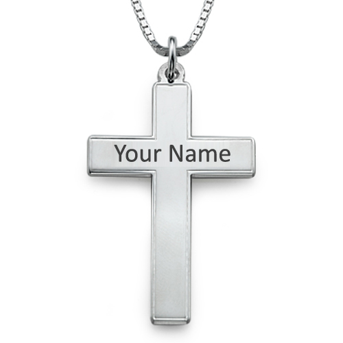 Write Name on Cross Necklace for Men Jewellery Online