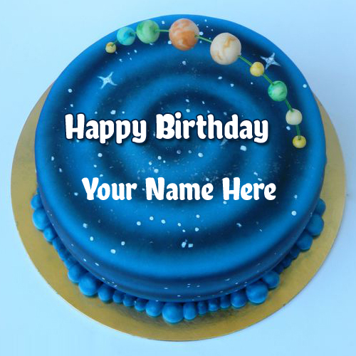 Beautiful Planet Cake For Birthday Wishes With Name
