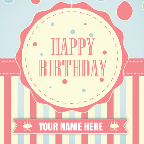 Beautiful Pink Birthday Wishes Card With Your Name