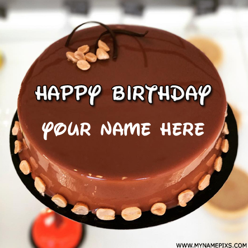 Write Your Name on Hot Chocolate Mirror Birthday Cake