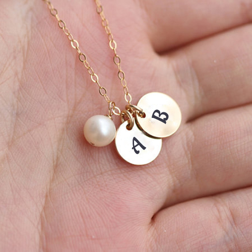Write Alphabet on Two Initial Letter Charm Necklace