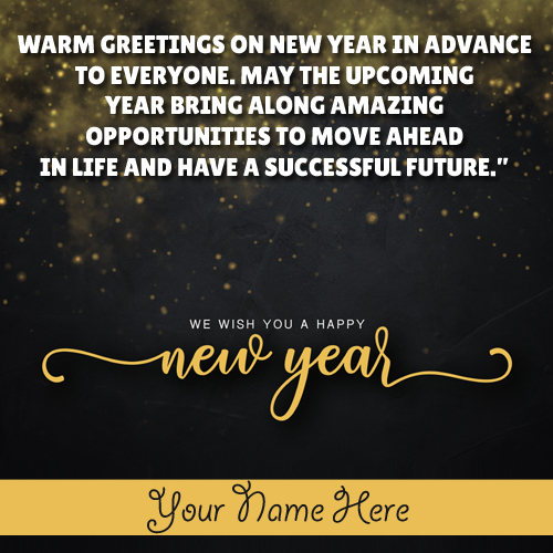 Happy New Year 2022 Warm Wishes Greeting With Name